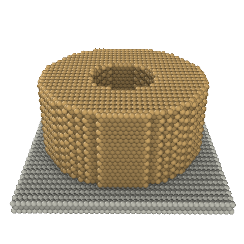 3D simulation constrained at base, growing